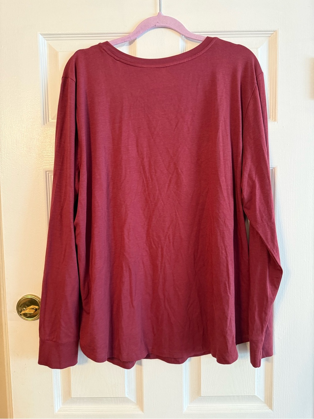 Universal Standard Long-Sleeve Crewneck Top - Wine - Picture 5 of 7